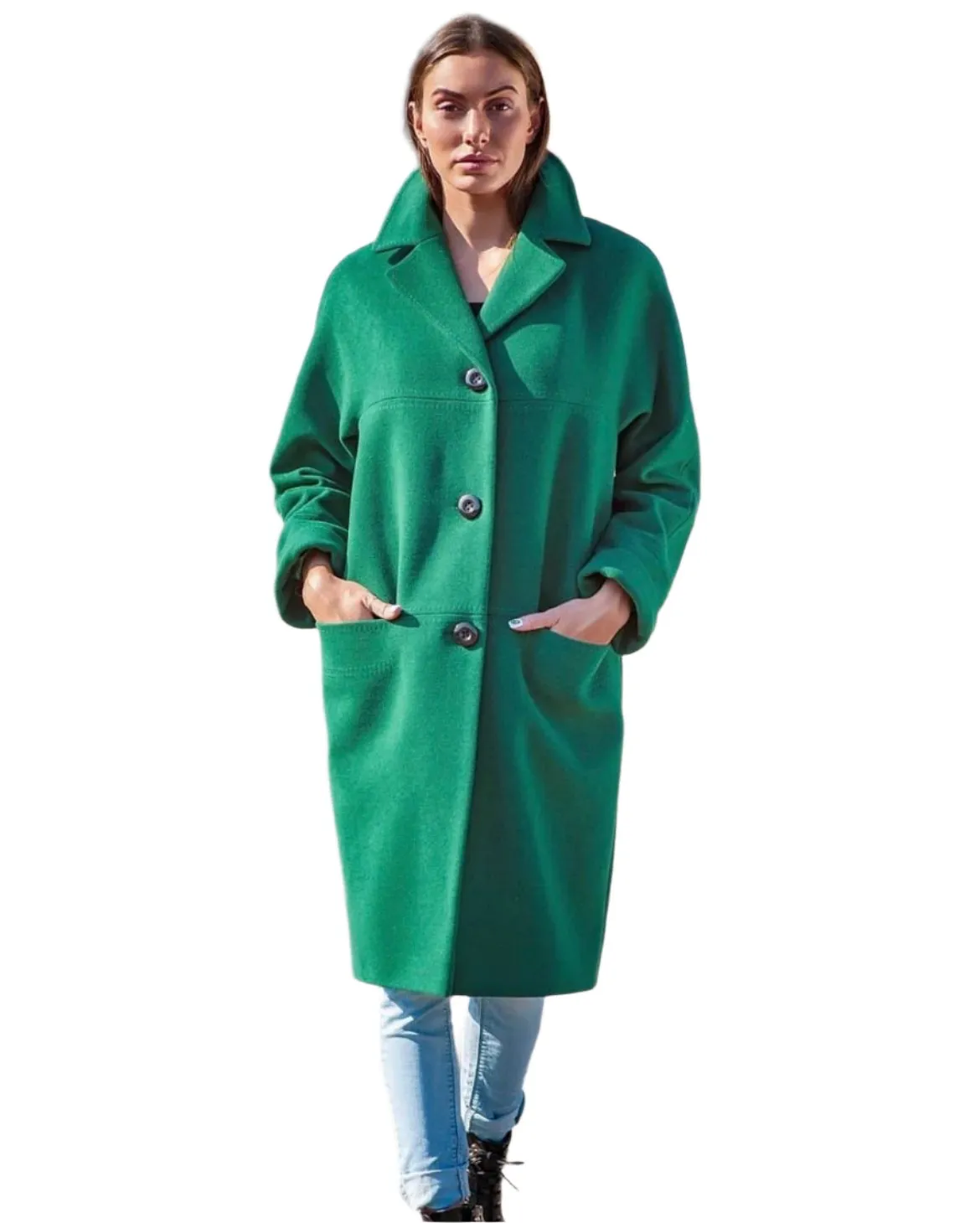 Mid Length Cashmere Wool Coat