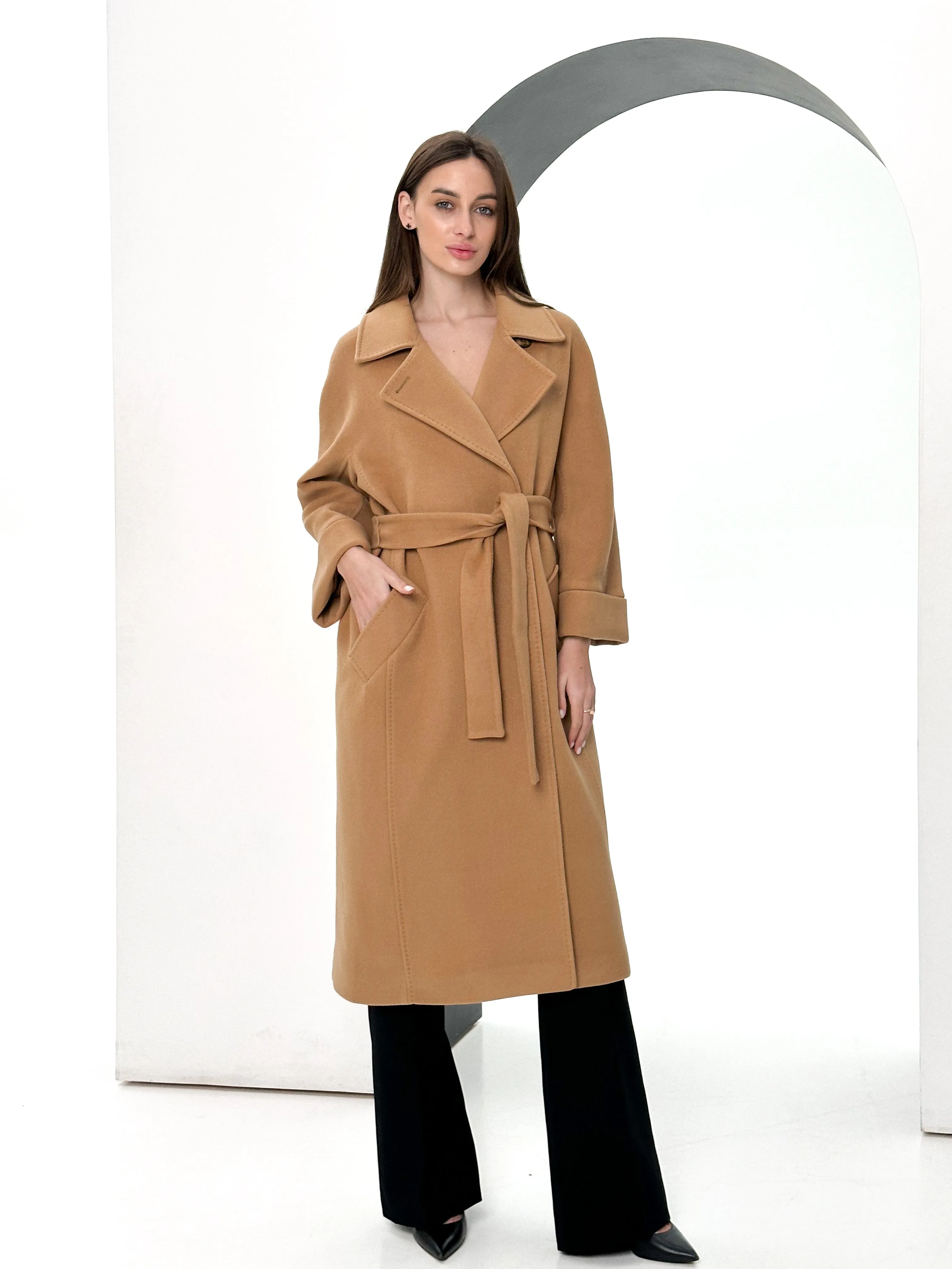 Monique Tailored Cashmere Wool Blend Coat