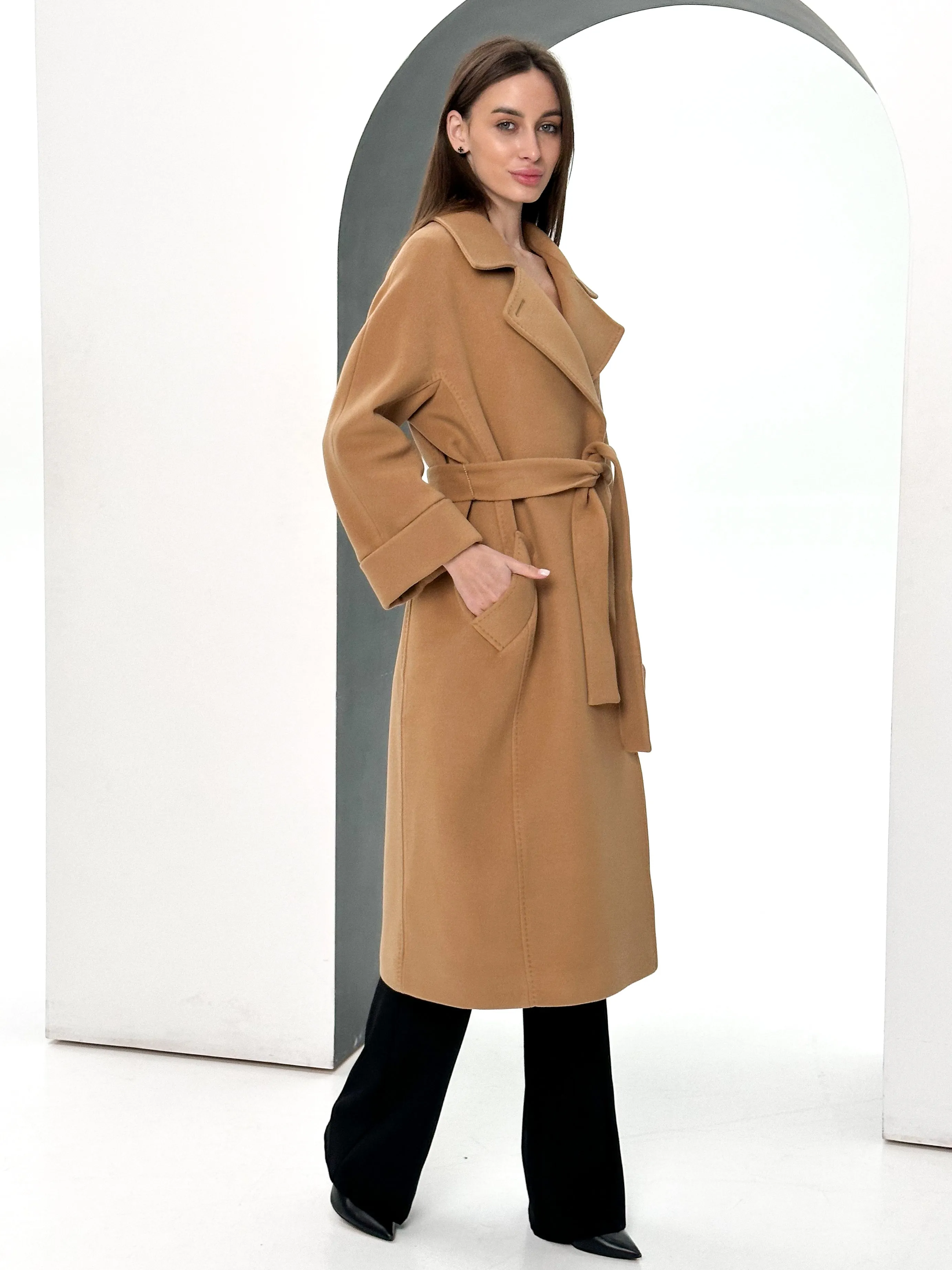 Monique Tailored Cashmere Wool Blend Coat