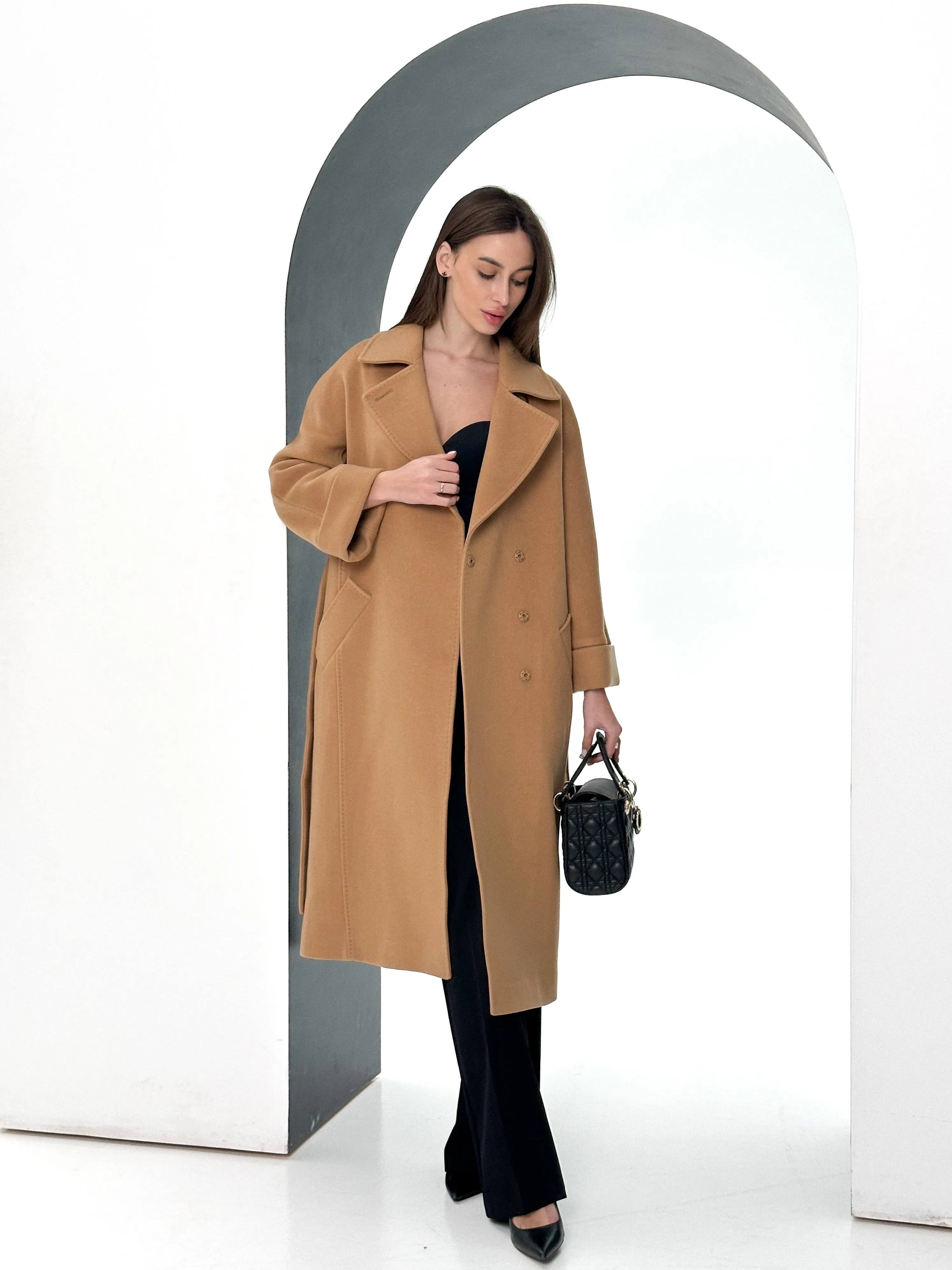 Monique Tailored Cashmere Wool Blend Coat