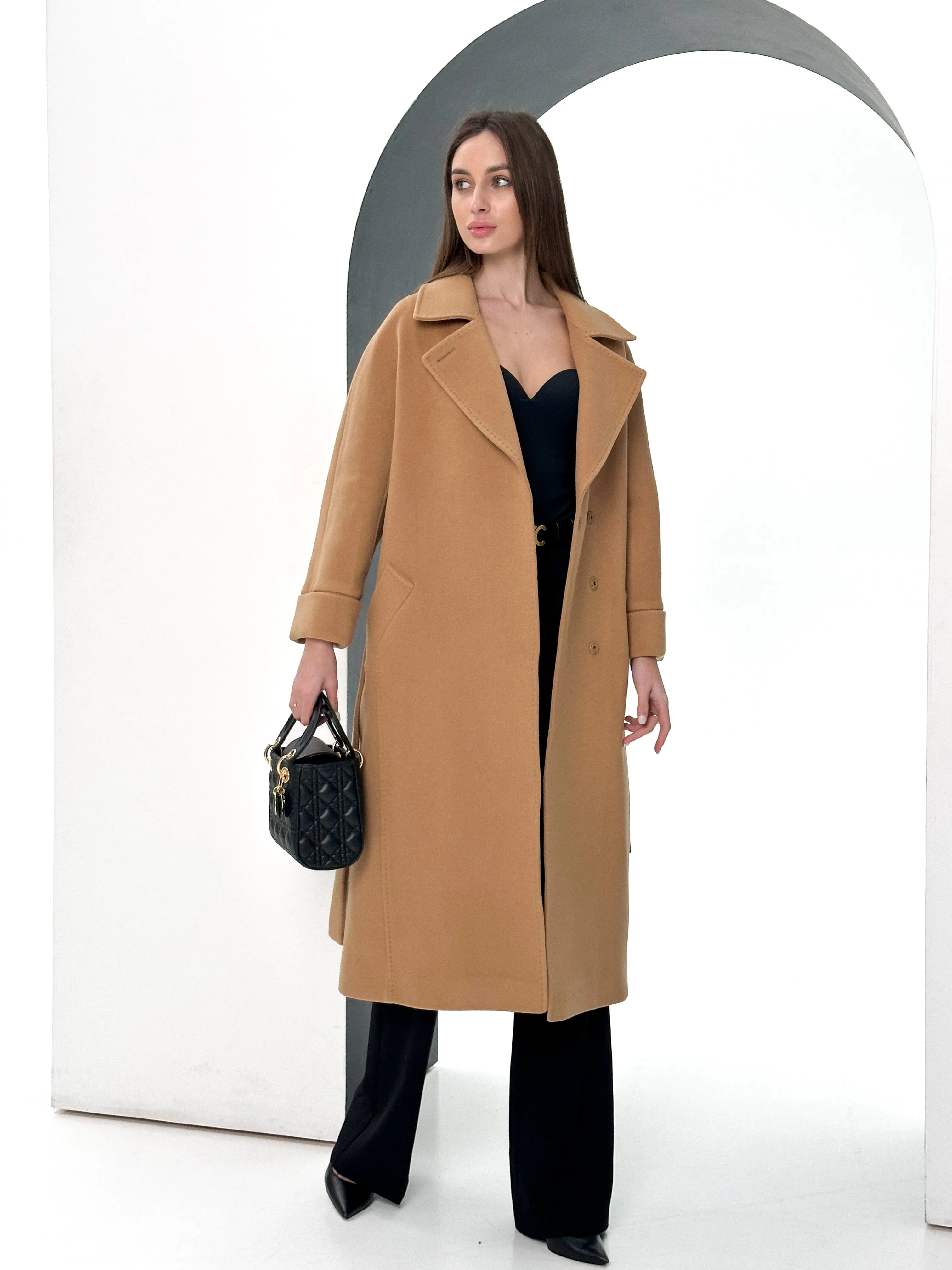 Monique Tailored Cashmere Wool Blend Coat