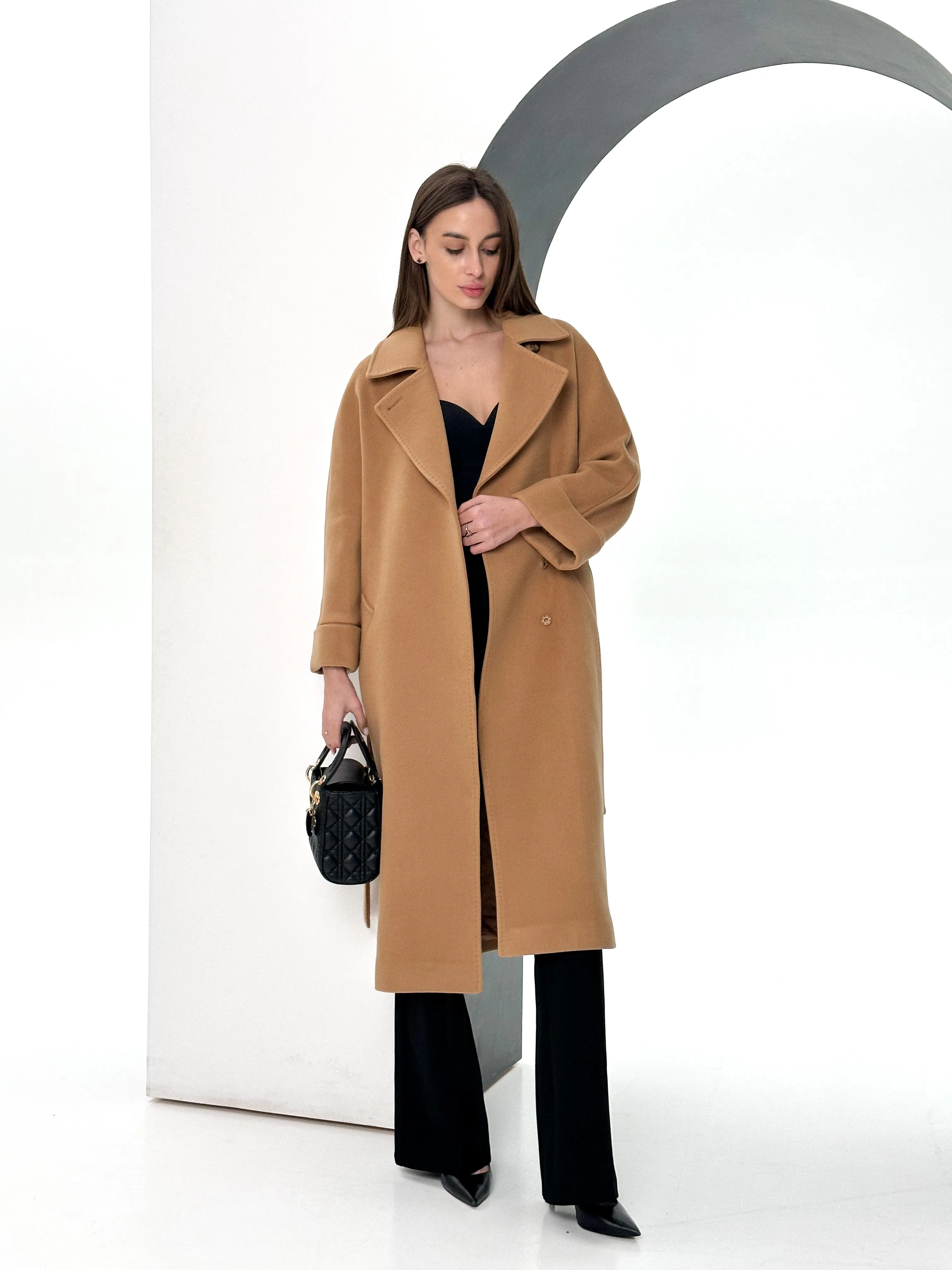 Monique Tailored Cashmere Wool Blend Coat