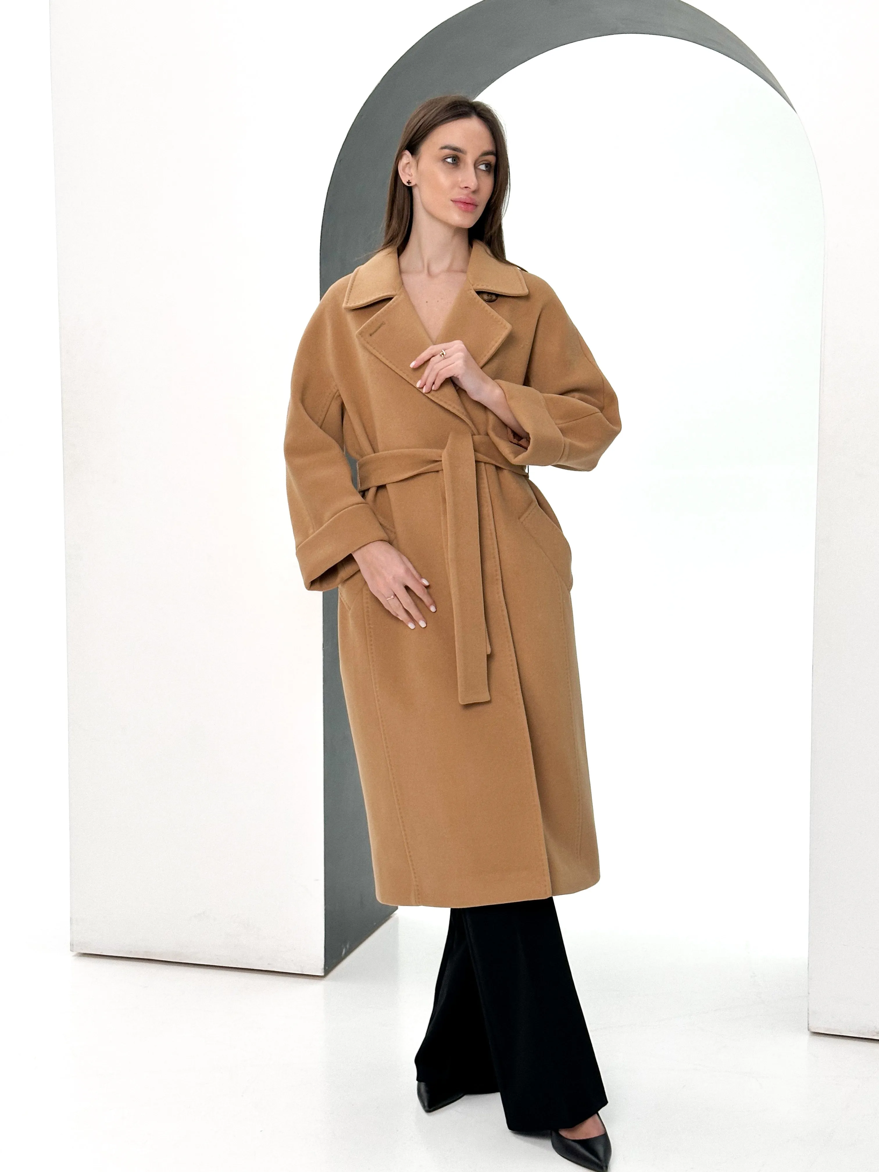 Monique Tailored Cashmere Wool Blend Coat