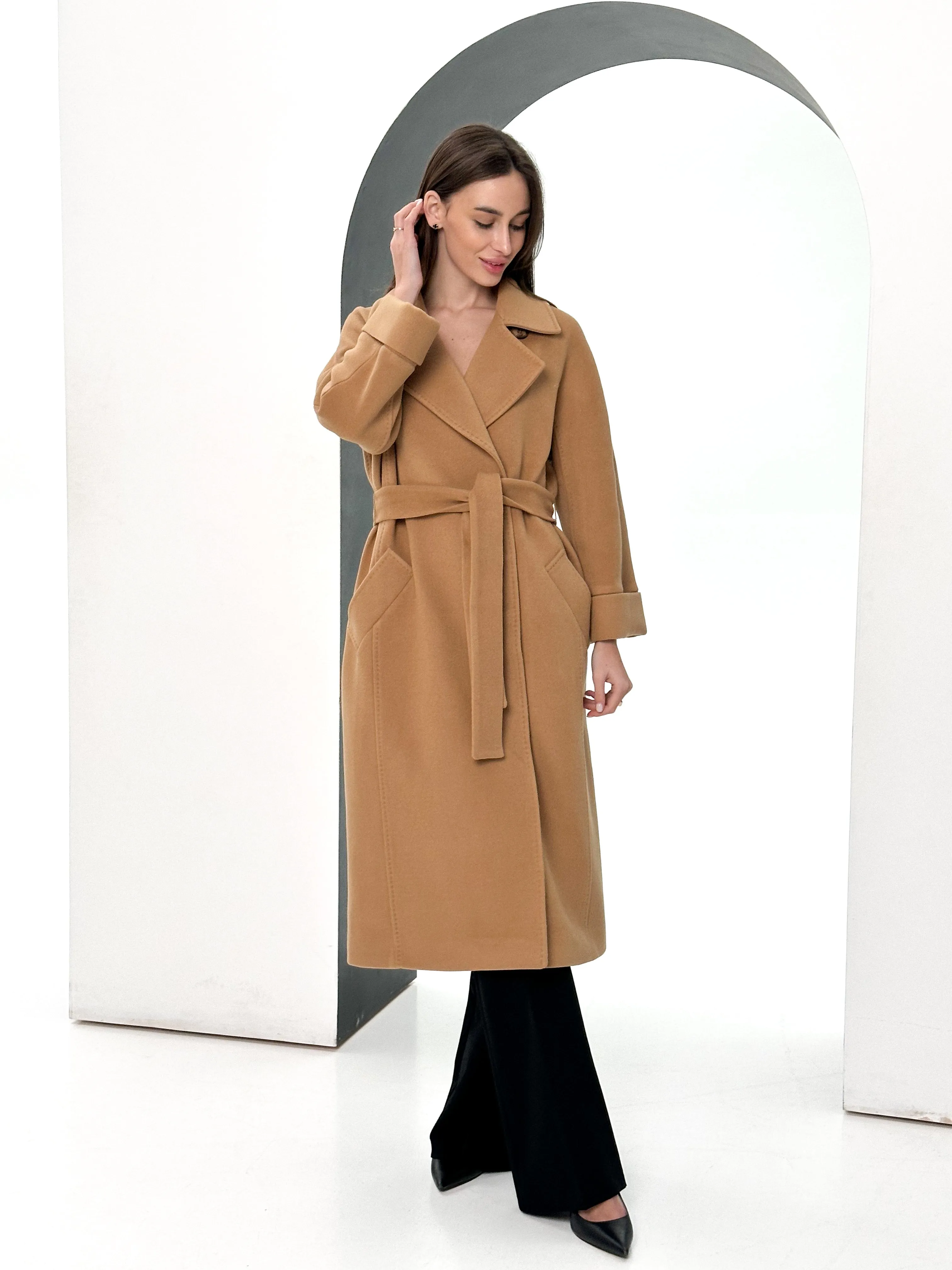 Monique Tailored Cashmere Wool Blend Coat