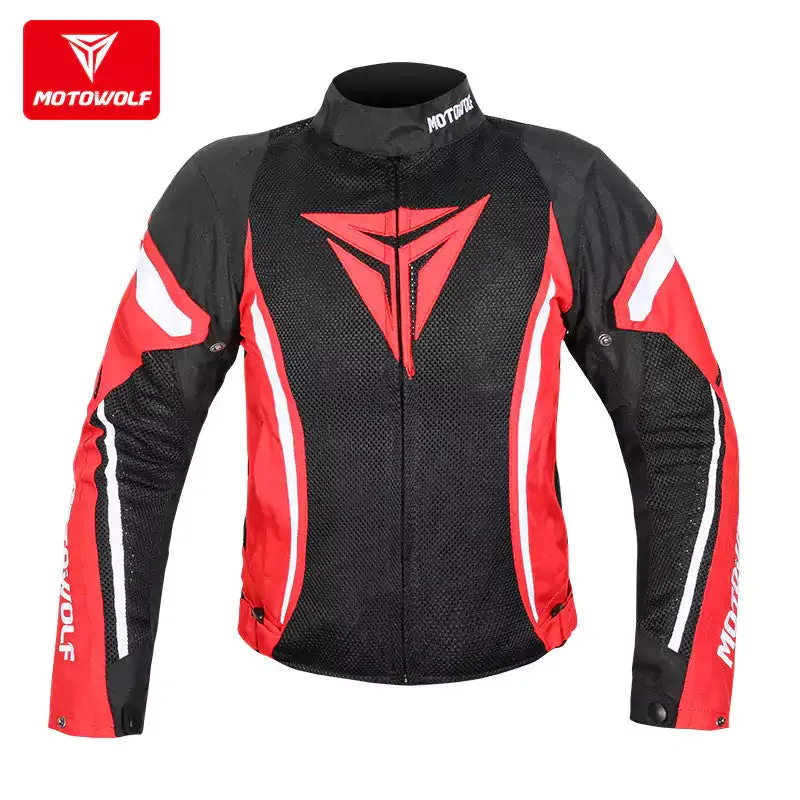 Motowolf Motorcycle Riding Jacket  SPR Racing jacket with Protectors and Windproof Lining MDL0505