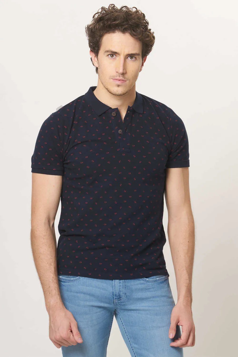 Muscle Fit Printed Polo T.Shirt