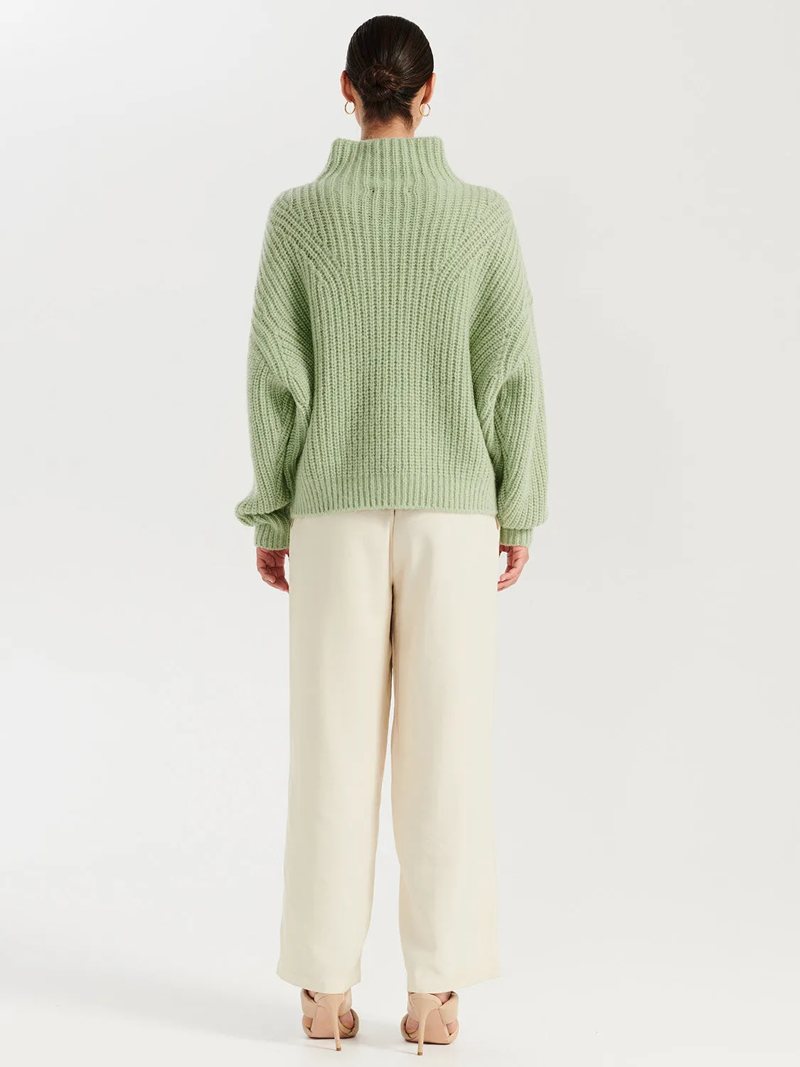 Natalie Knit Sweater - Smoke Green