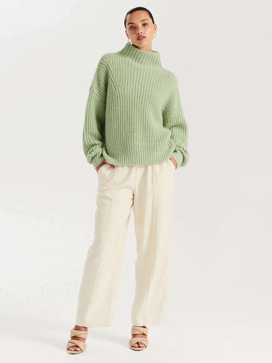 Natalie Knit Sweater - Smoke Green