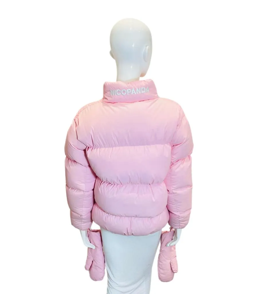 Nicopanda Uptown Puffer Down Jacket With Mittens. Size XS