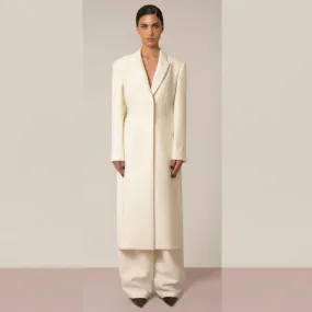 Off White Wool Man Style Coat - S