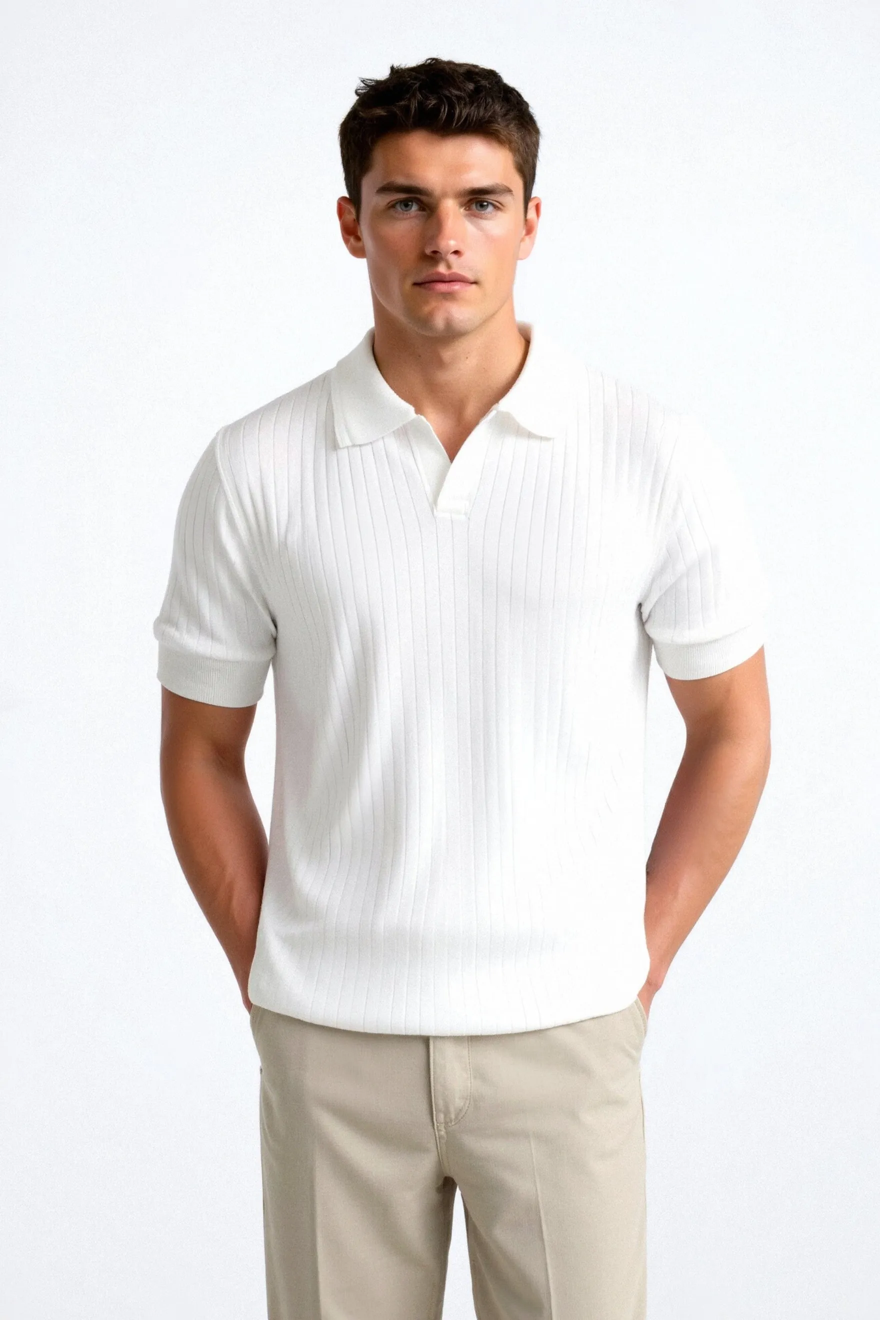 Old Money Stripe Pattern Breathable Polo T-Shirt