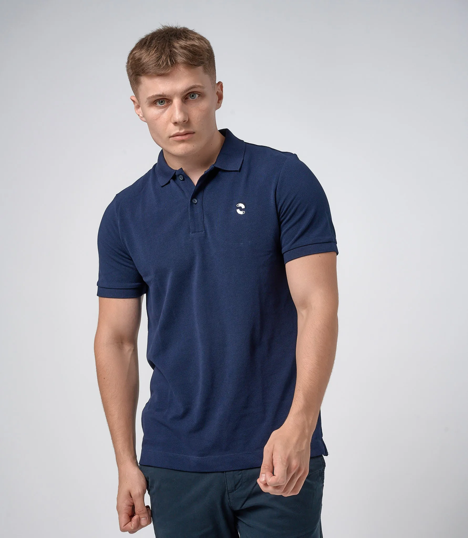 Omnitau Men's Hybrid Organic Cotton Polo Shirt - French Navy