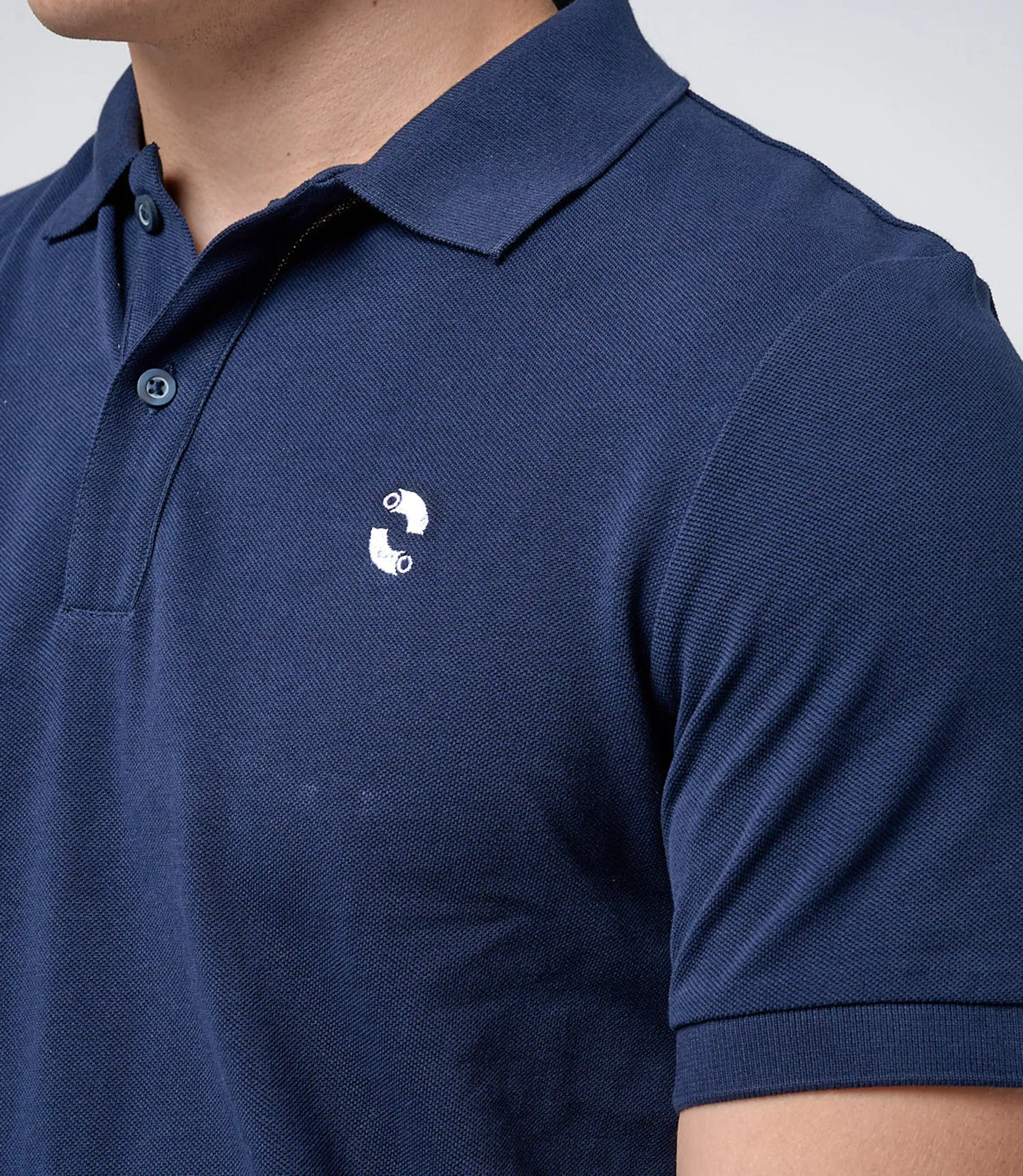 Omnitau Men's Hybrid Organic Cotton Polo Shirt - French Navy