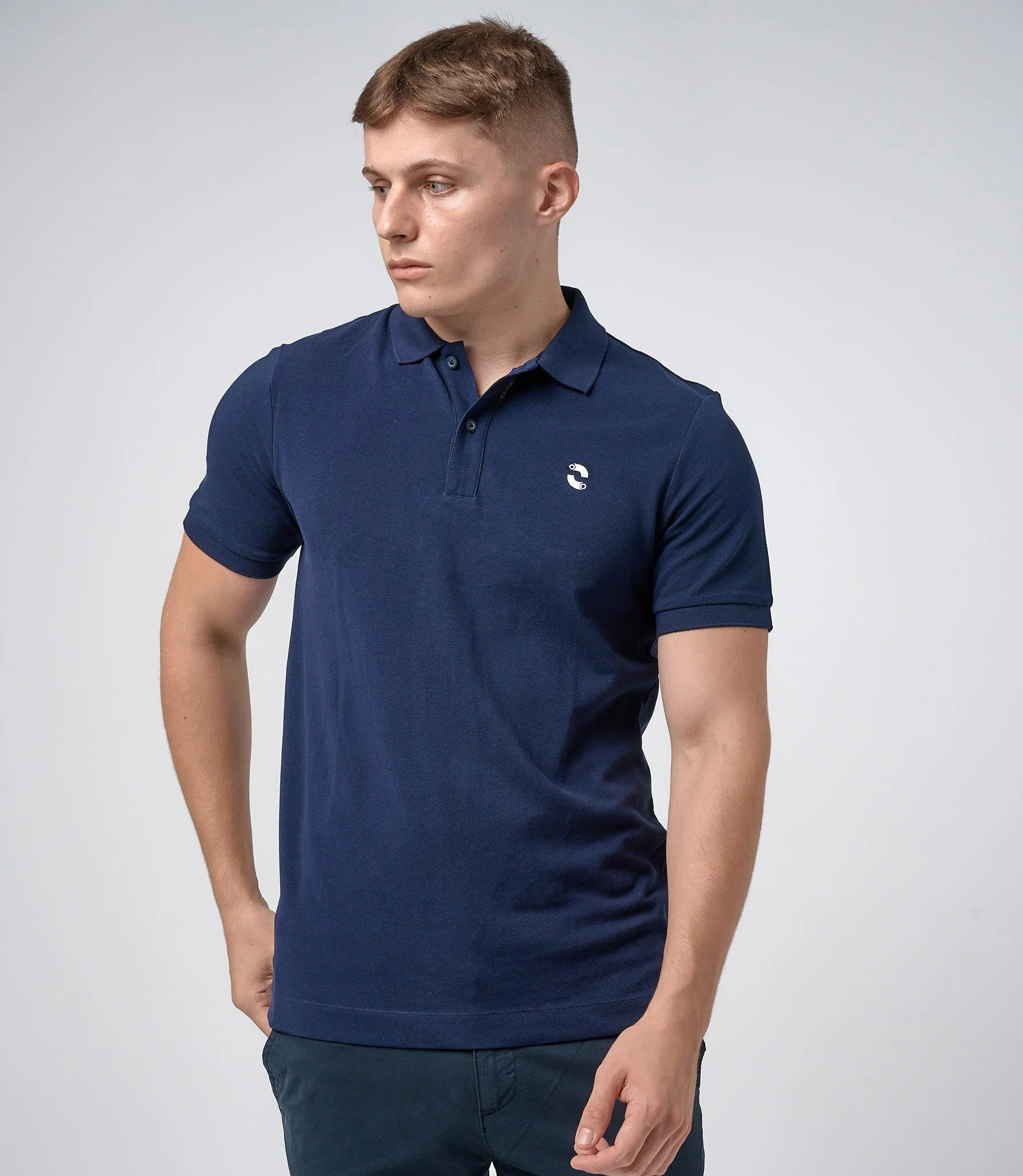 Omnitau Men's Hybrid Organic Cotton Polo Shirt - French Navy