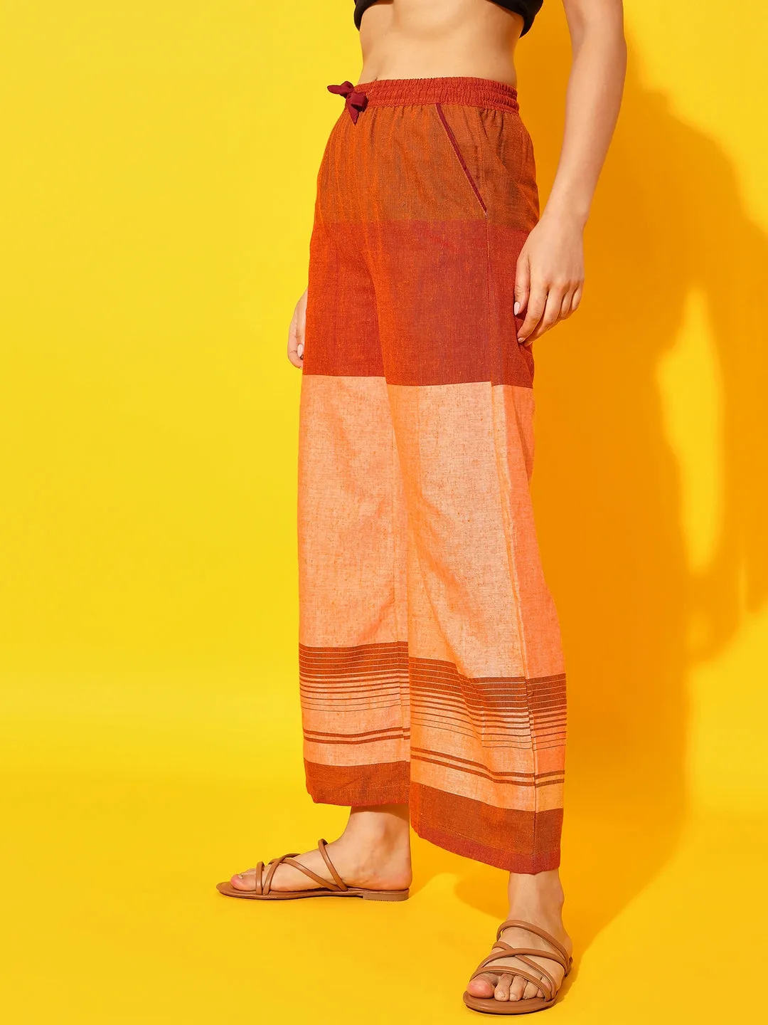 Orange Ikat Cotton Lounge Pants