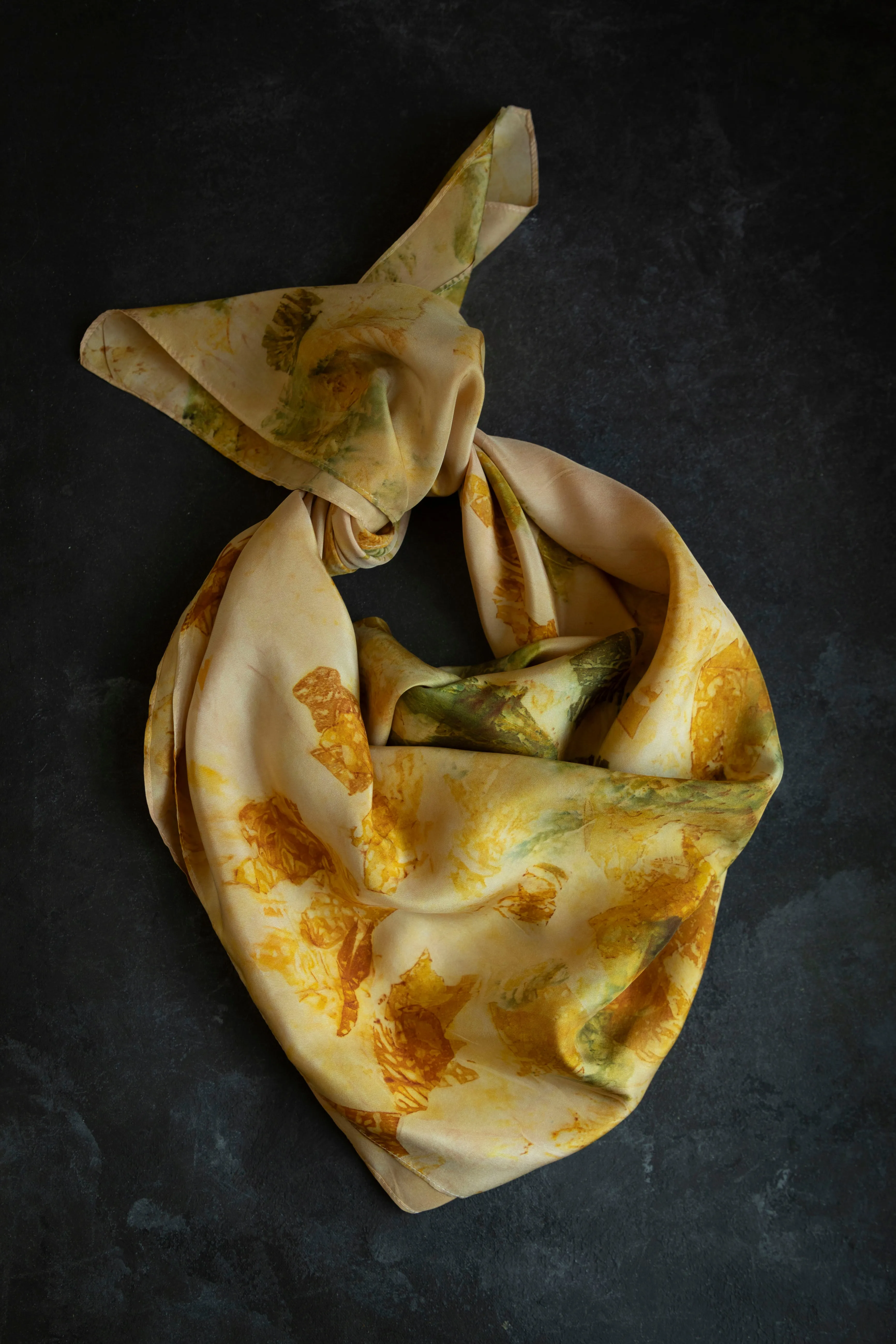 Original Eco-Dyed {Autumn}  | 100% Silk Scarf 35 x 35"