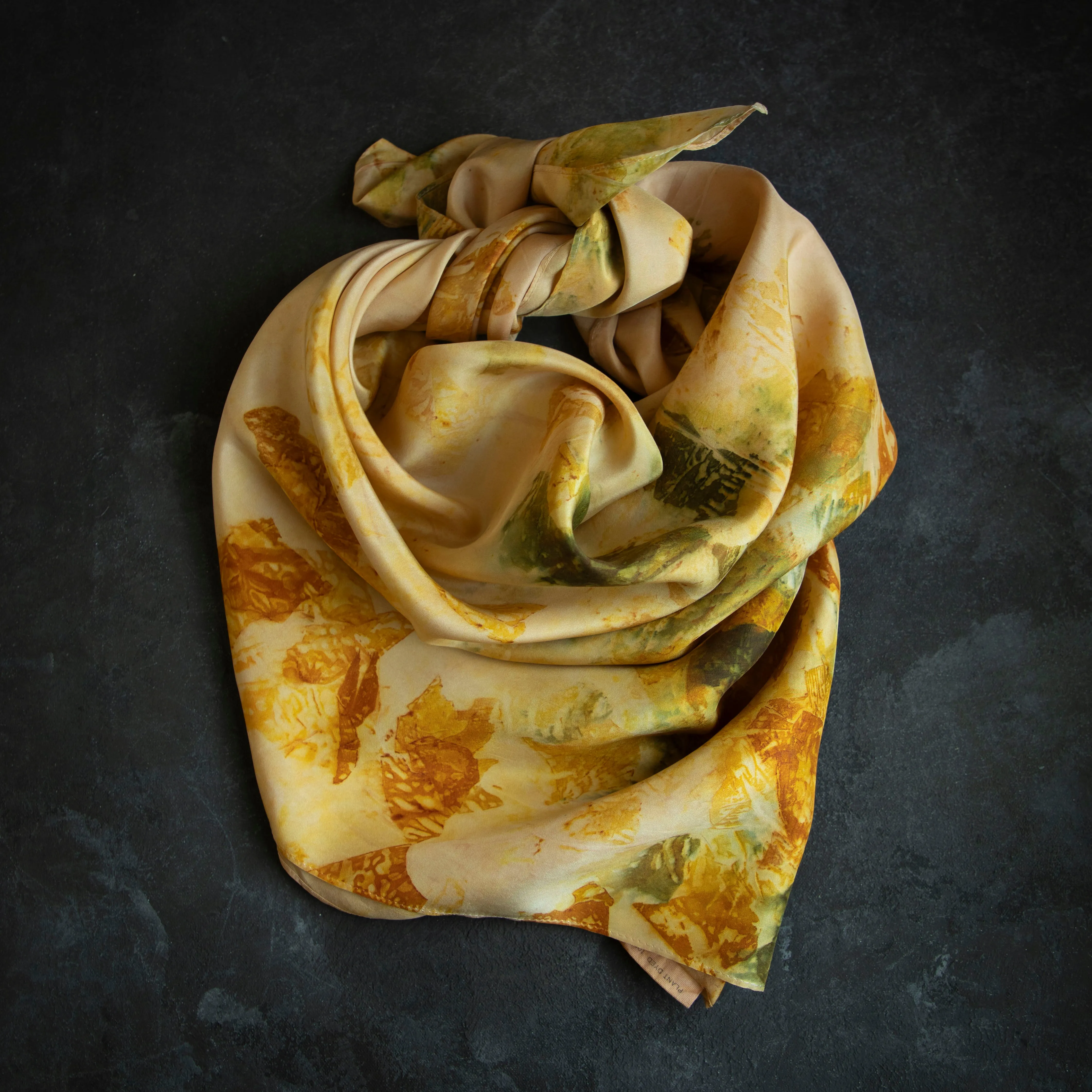 Original Eco-Dyed {Autumn}  | 100% Silk Scarf 35 x 35"