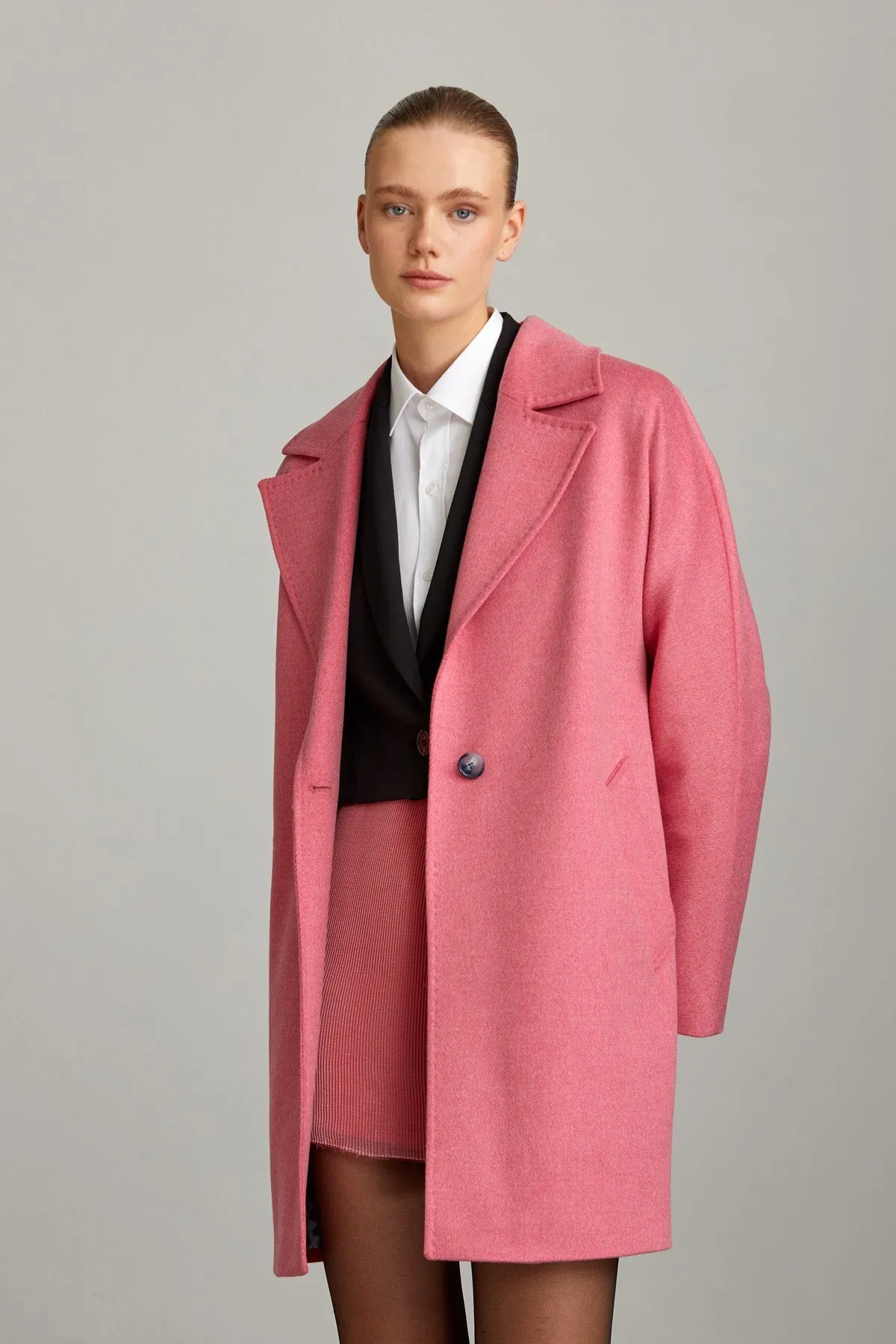 Oversize Caitlyn Patterned Single-Button Coat