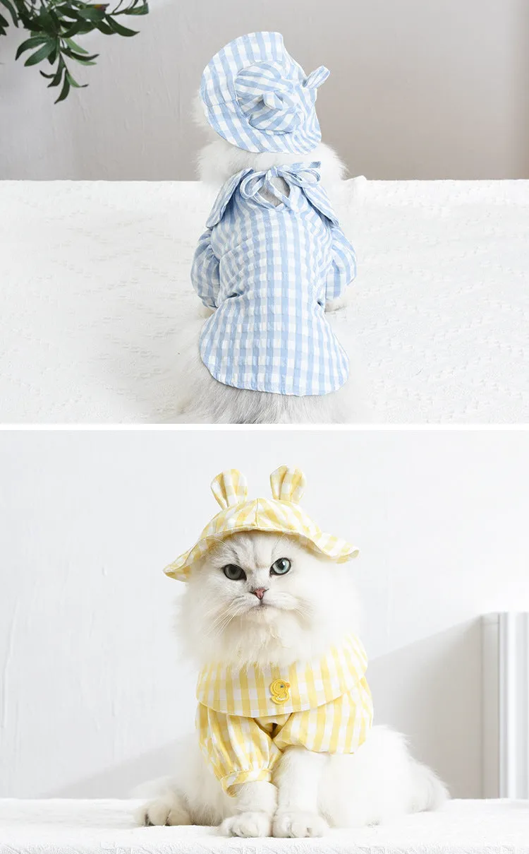 Pet Clothes Plaid Two-Legged Clothes Cat Clothing