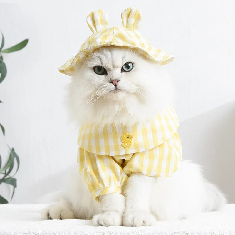 Pet Clothes Plaid Two-Legged Clothes Cat Clothing