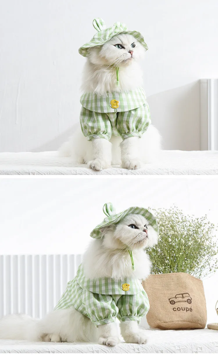 Pet Clothes Plaid Two-Legged Clothes Cat Clothing