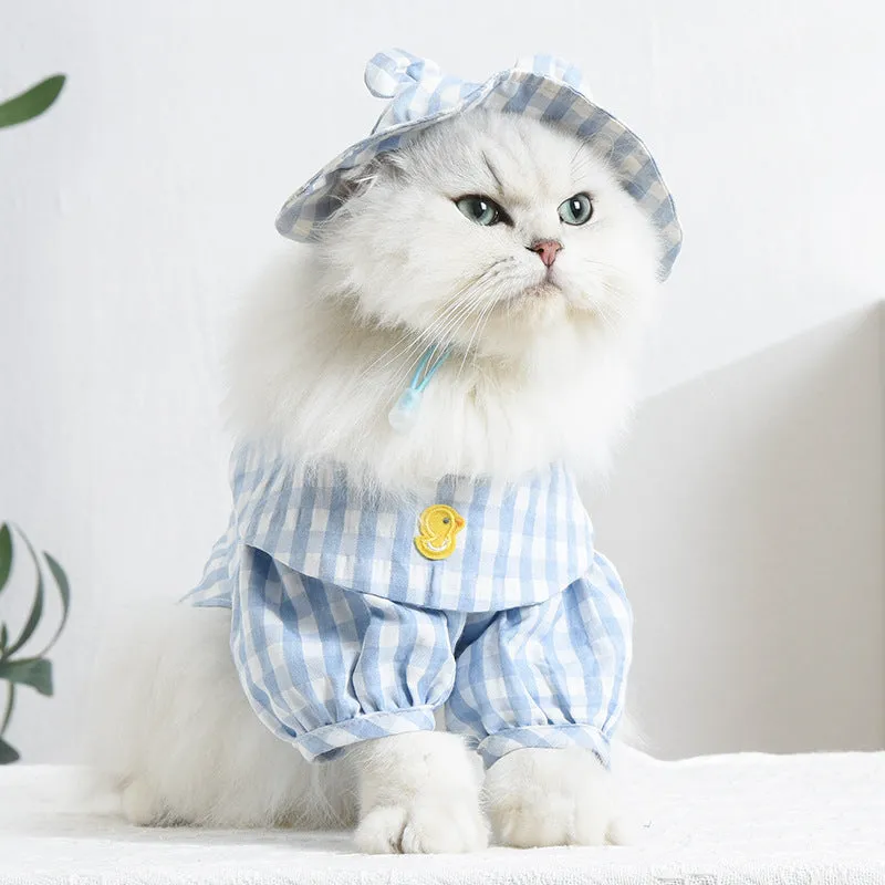 Pet Clothes Plaid Two-Legged Clothes Cat Clothing