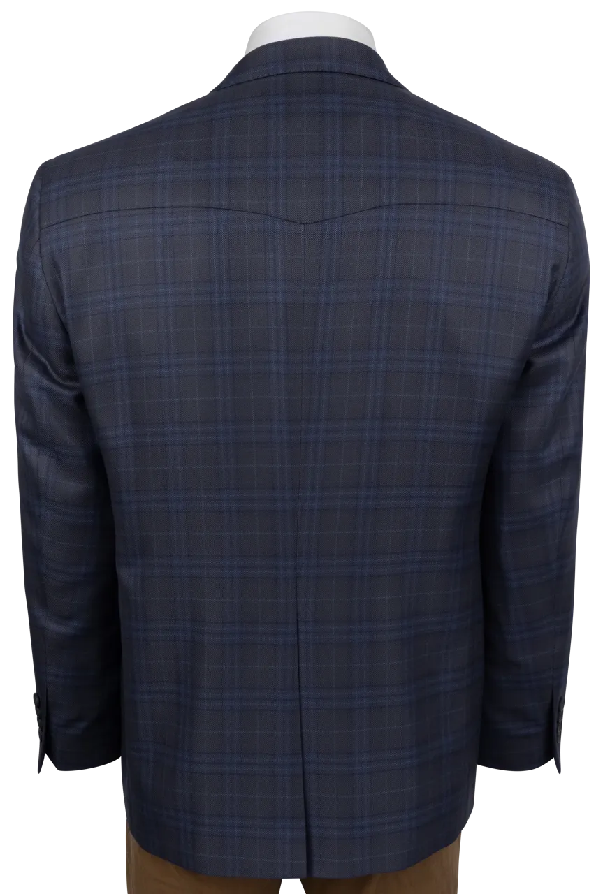 Pinto Ranch Blue & Gray Plaid Sport Coat