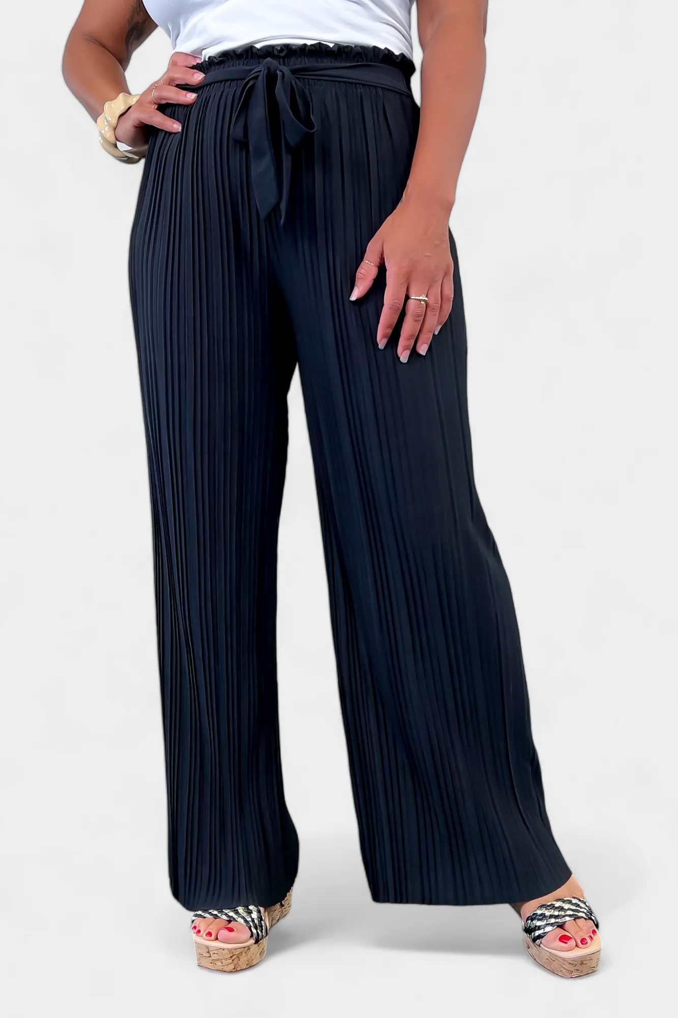 Pleated Wide Leg Pants