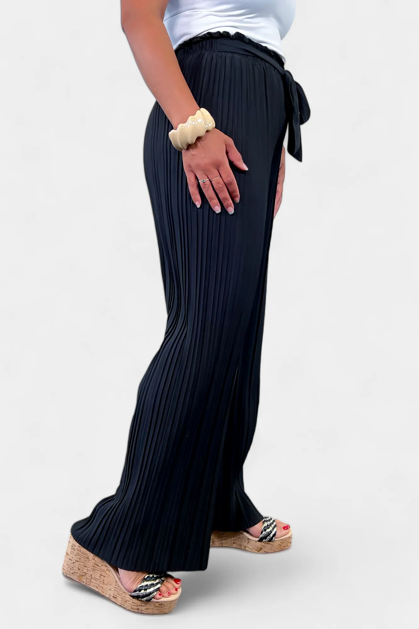 Pleated Wide Leg Pants