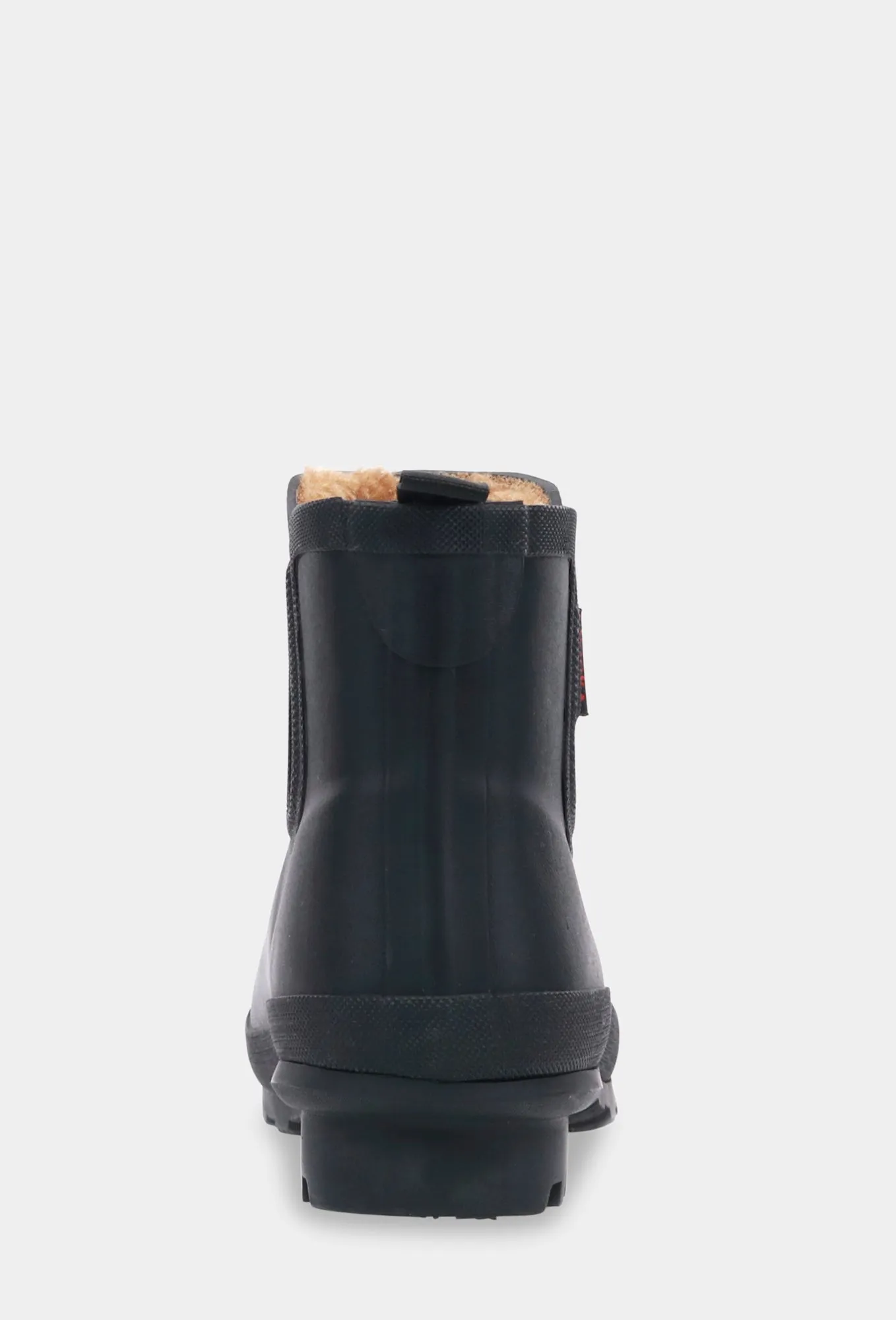 PLUSH CHELSEA RAIN BOOT- BLACK