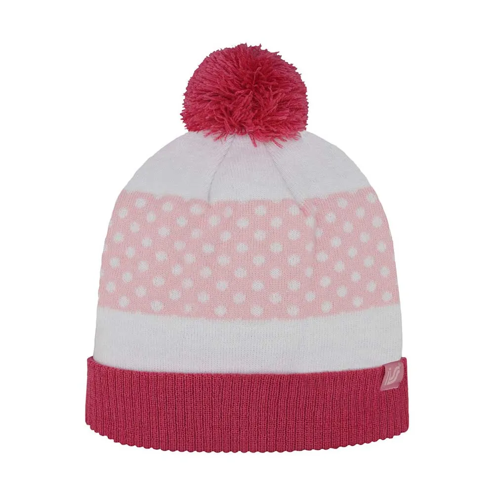 Polka Dot Cuffed Pom Beanie