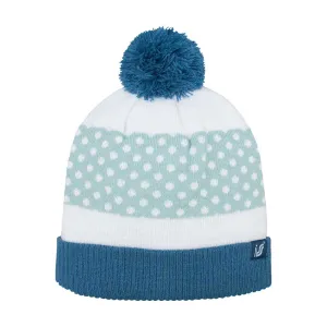 Polka Dot Cuffed Pom Beanie