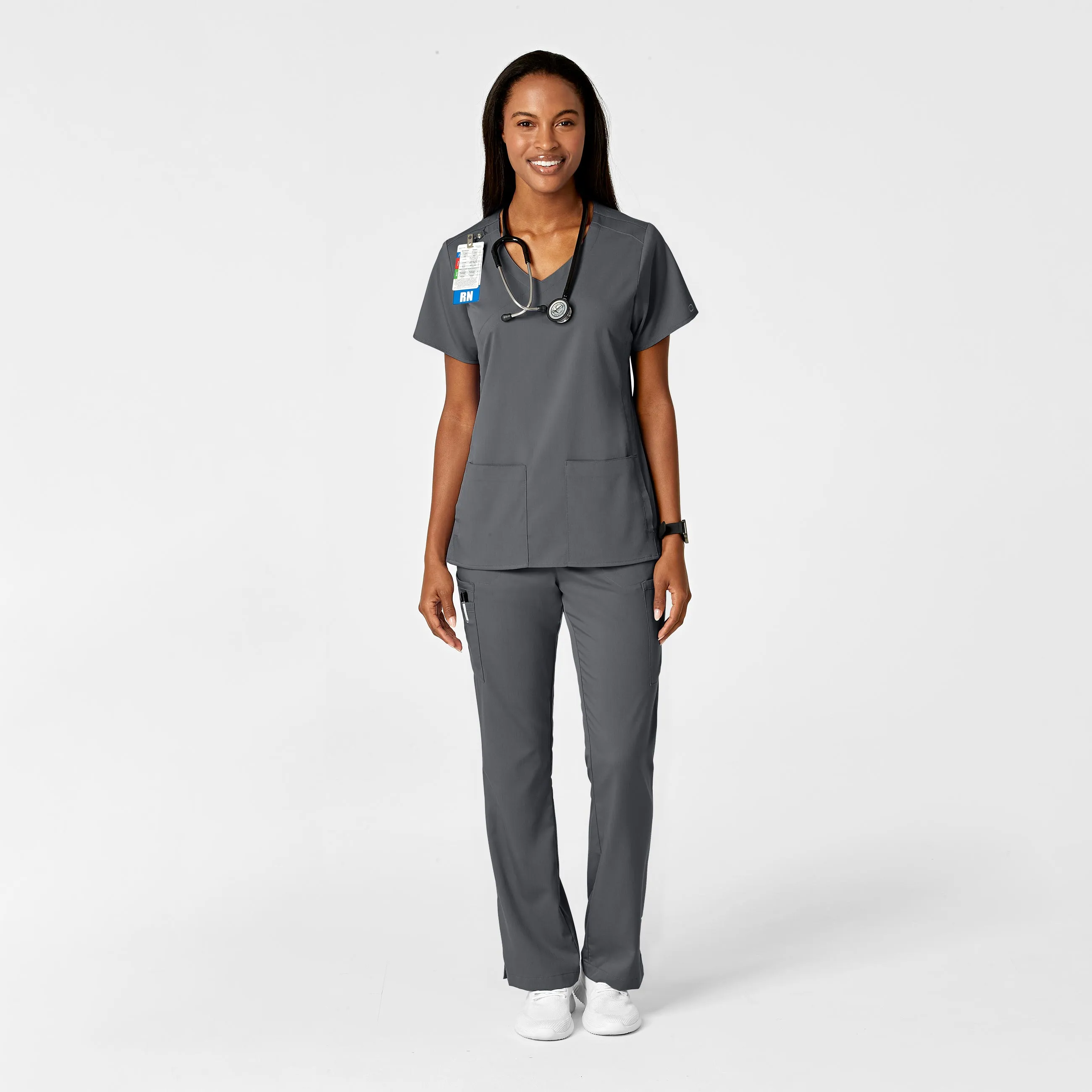 PRO Women's Moderate Flare Leg Scrub Pant - Pewter