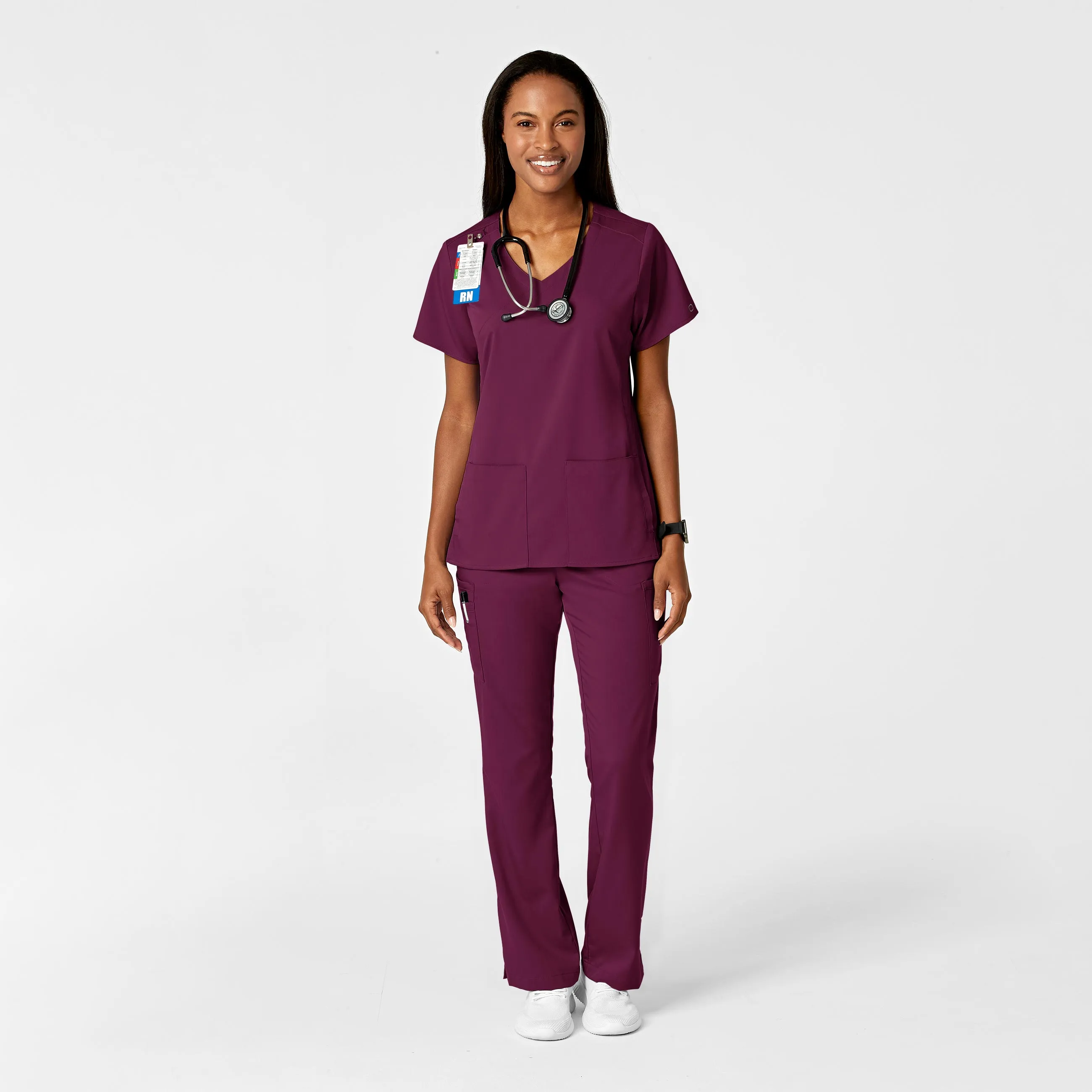 PRO Women's Moderate Flare Leg Scrub Pant - Wine