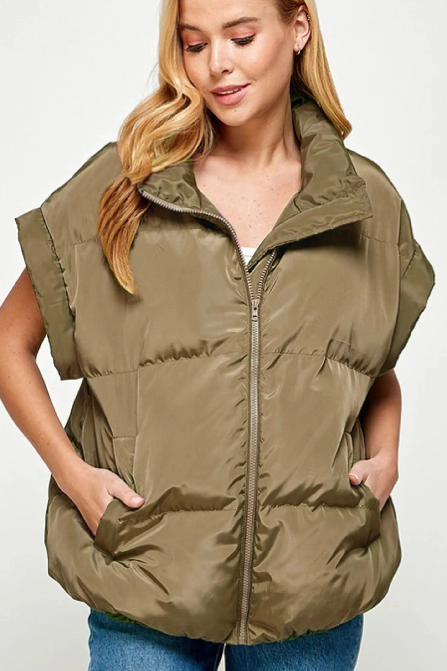 Puffer Vest - Khaki