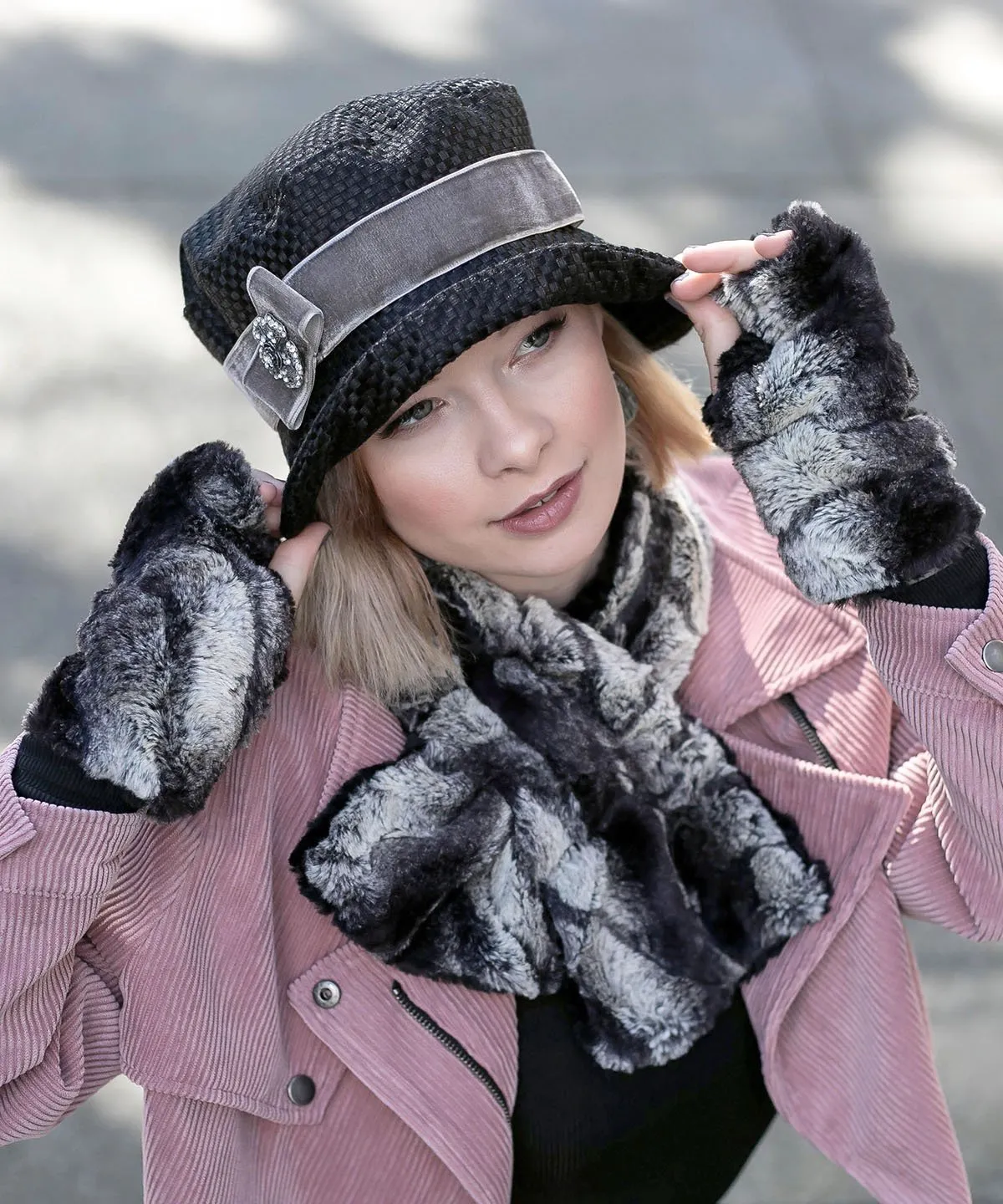 Pull-Thru Scarf - Luxury Faux Fur in Honey Badger  - Sold Out!