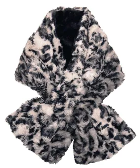 Pull-Thru Scarf - Luxury Faux Fur Savannah Cat in Gray