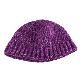 Purple Speckled Crochet Snug Beanie Hat Medium/Large - JMCH52ML