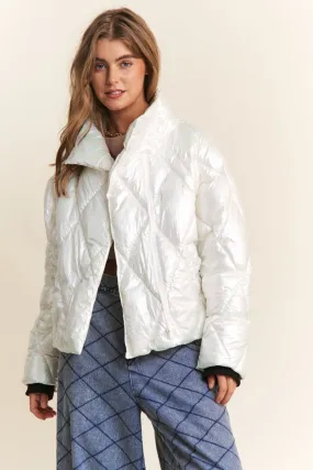 Quilted Mock Neck Puffer Jacket