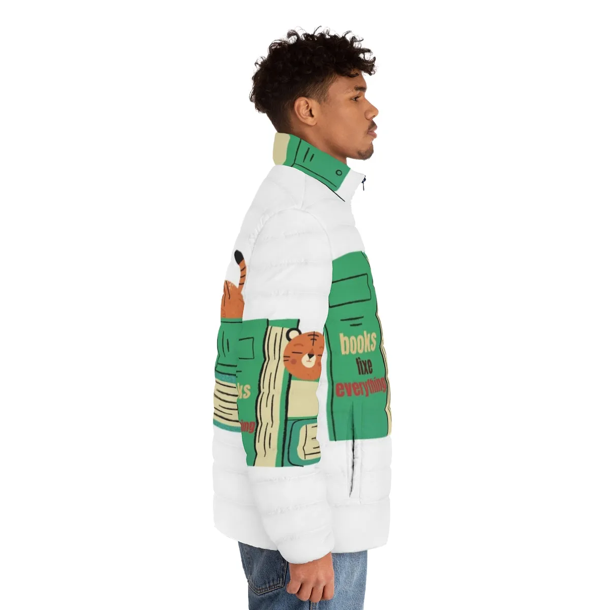 "Books Fix Everything" Cozy Puffer Jacket for Book Lovers