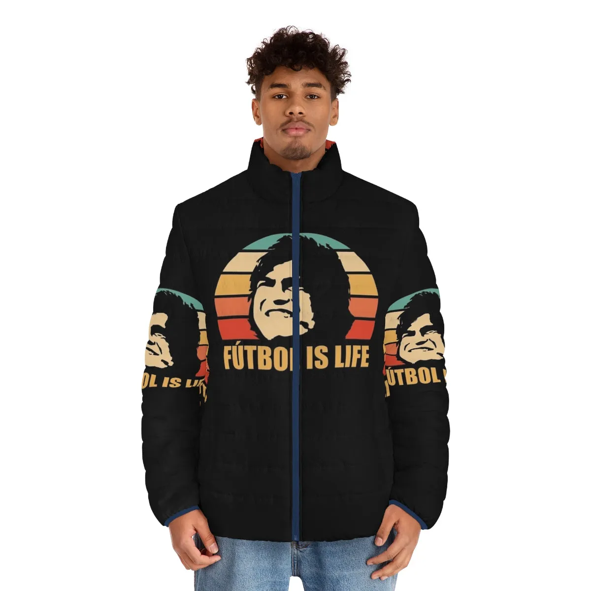 "Futbol Is Life" Puffer Jacket - Inspired by Ted Lasso & AFC Richmond