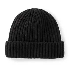 Raven Ribbed Cashmere Beanie