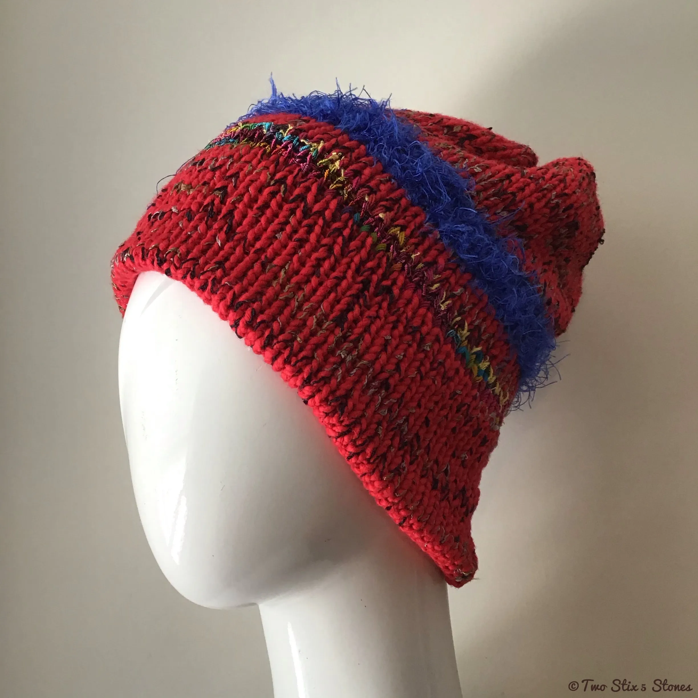 Red Tweed Funky Beanie