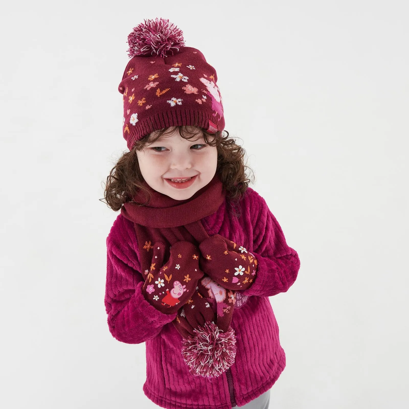 Regatta Kids Peppa Pig Pom Pom Hat, Scarf & Glove Set