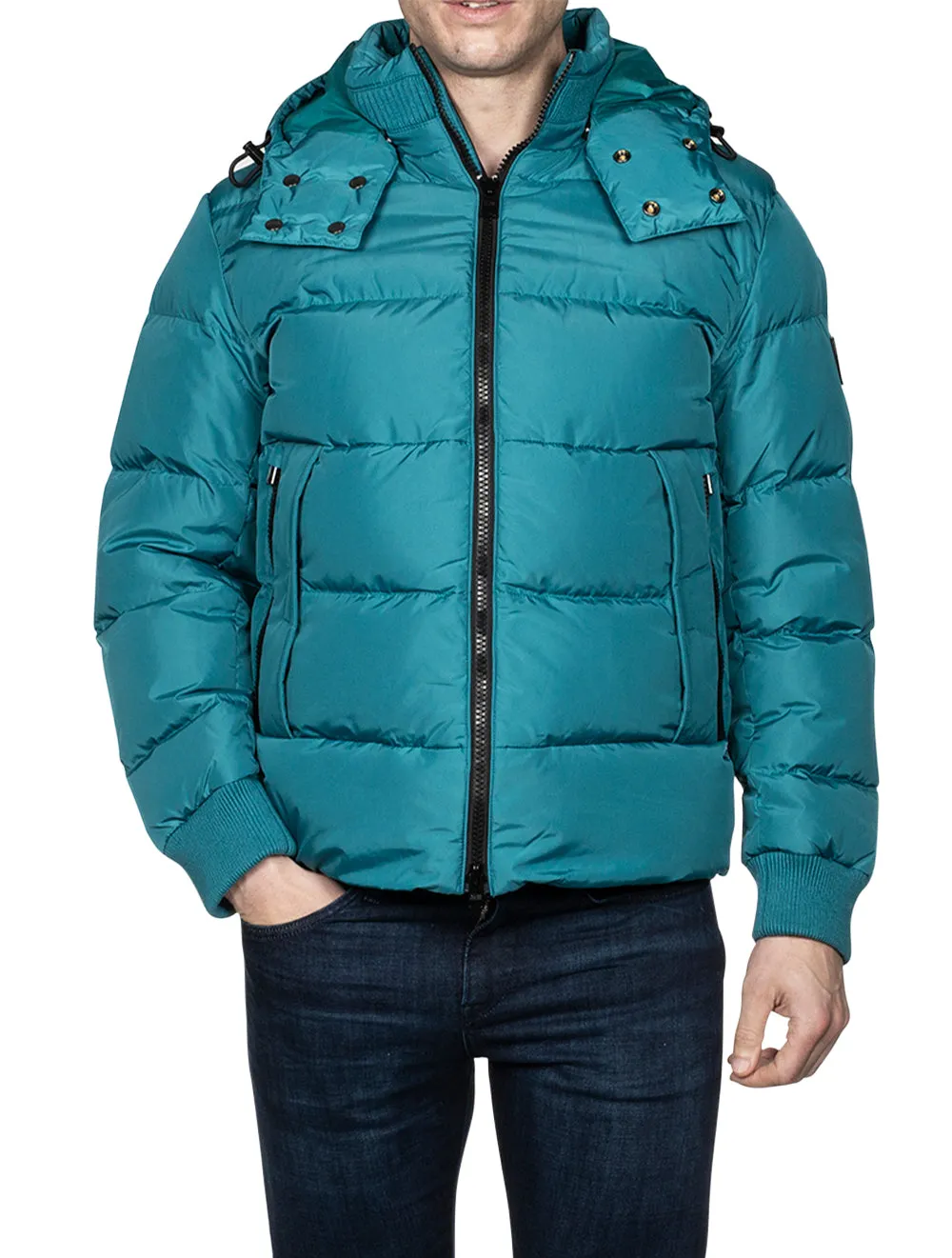 Regular-Fit Puffer Jacket In Water-Repellent Recycled Fabric Green 425