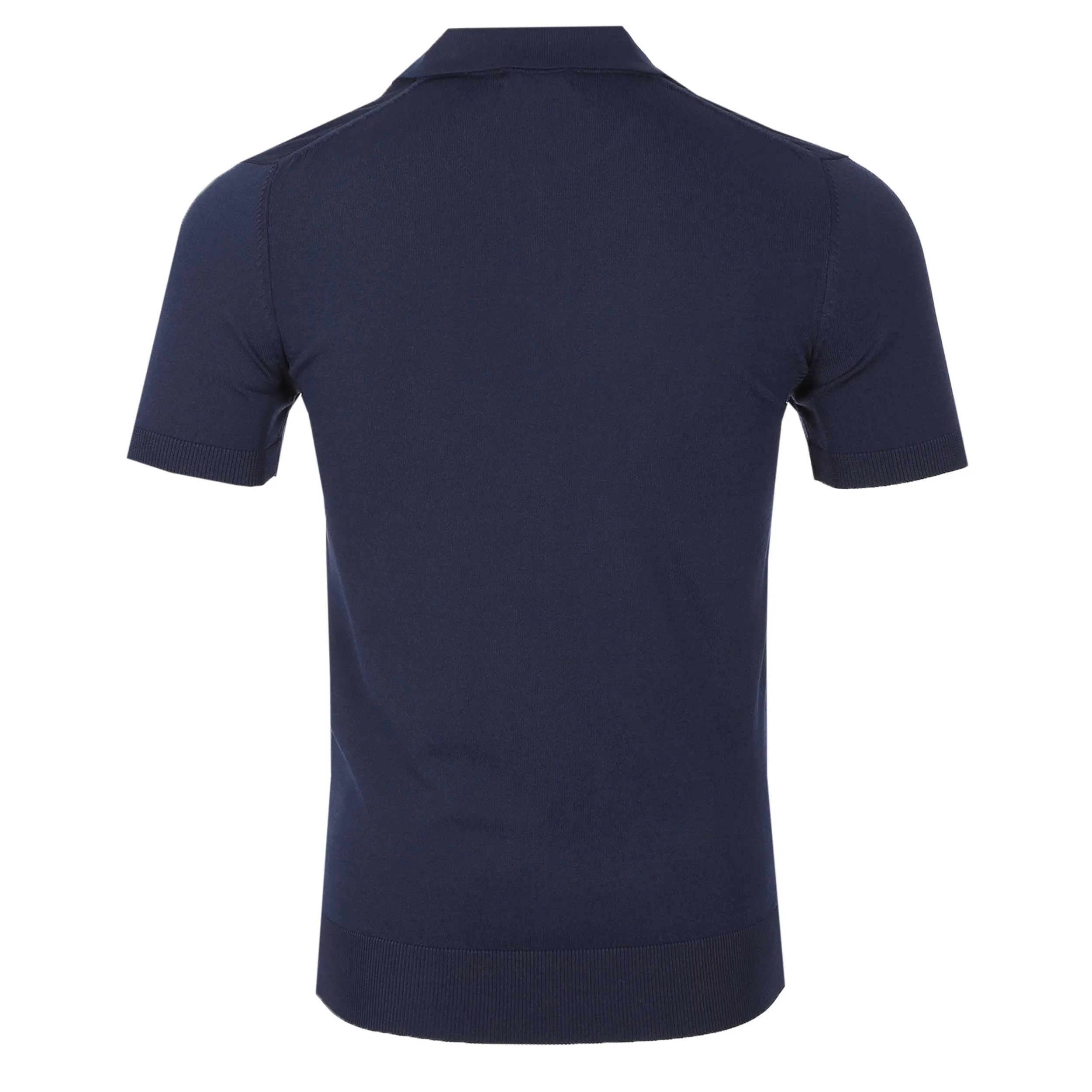 Remus Uomo Open Collar Polo Shirt in Navy