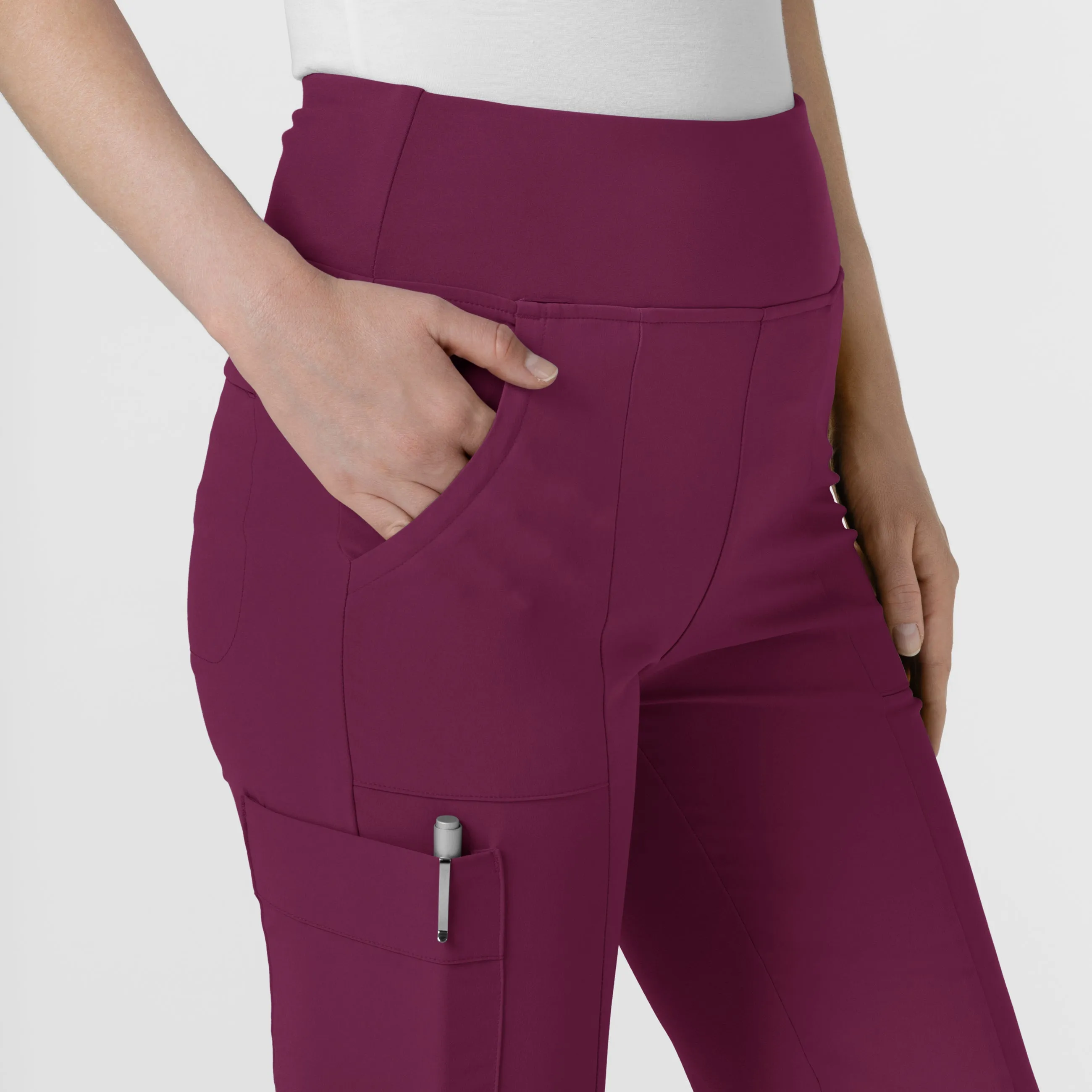 RENEW Women's Cargo Flare Scrub Pant - Wine