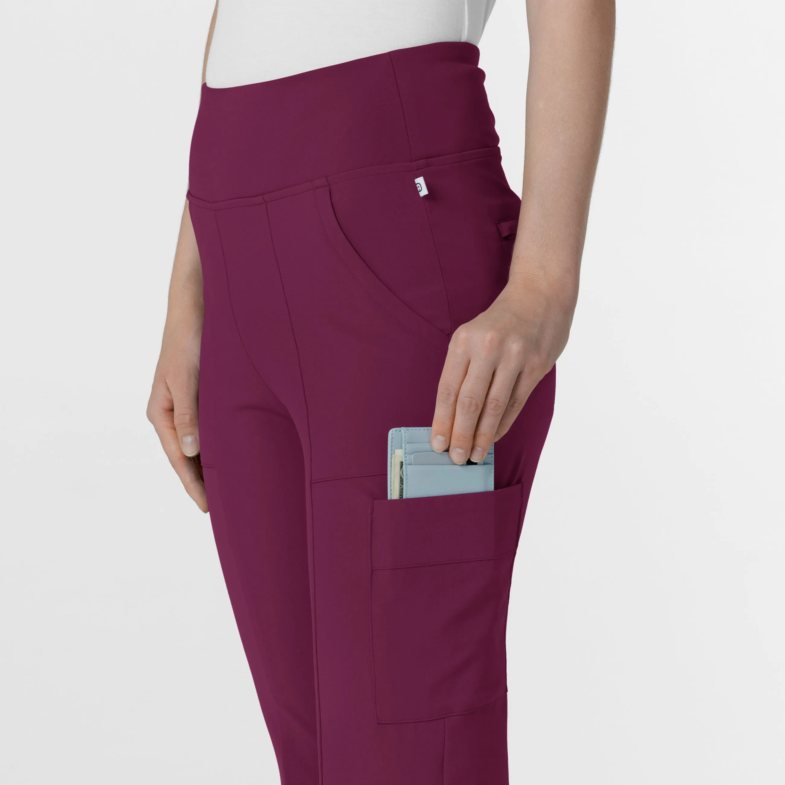 RENEW Women's Cargo Flare Scrub Pant - Wine