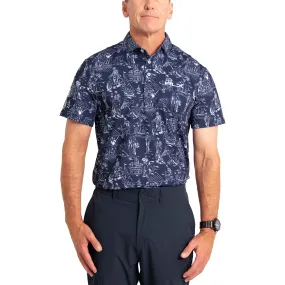 RLX Ralph Lauren Printed Lightweight Airflow Golf Shirt  - Coastal Sketch