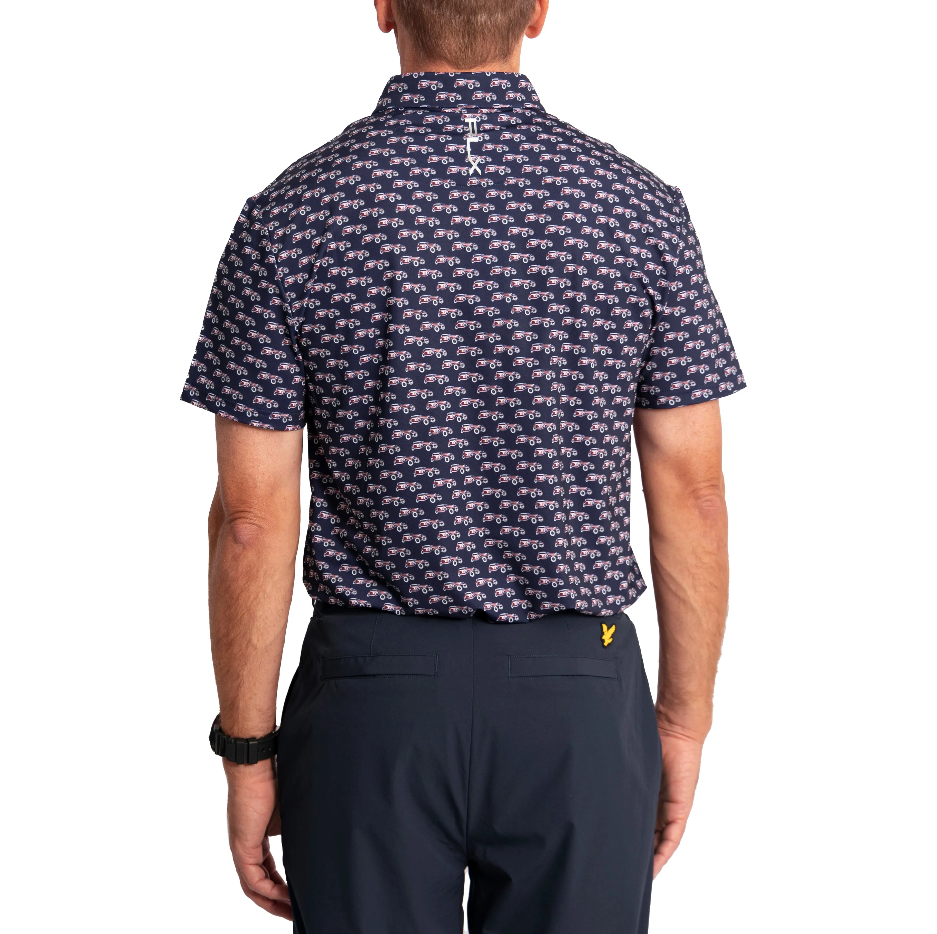 RLX Ralph Lauren Printed Lightweight Airflow Golf Shirt -  French Navy Speedster